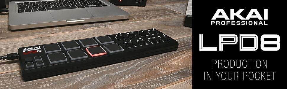 Akai Professional LPD8 Ultra-Portable USB Pad Controller for Laptops ...