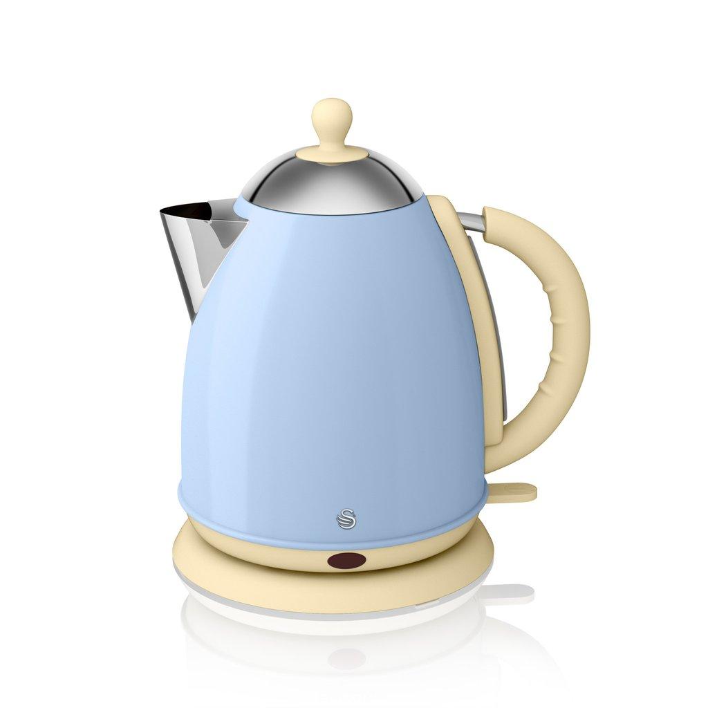 Swan SK261050BN Retro Jug Kettle with 3kW Rapid Boil, 1.7 Litre, Black