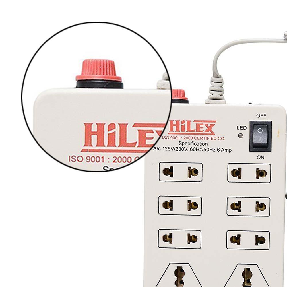 Hilex Mini Strip 8 Plug Point Extension Strip with Fuse and Spark