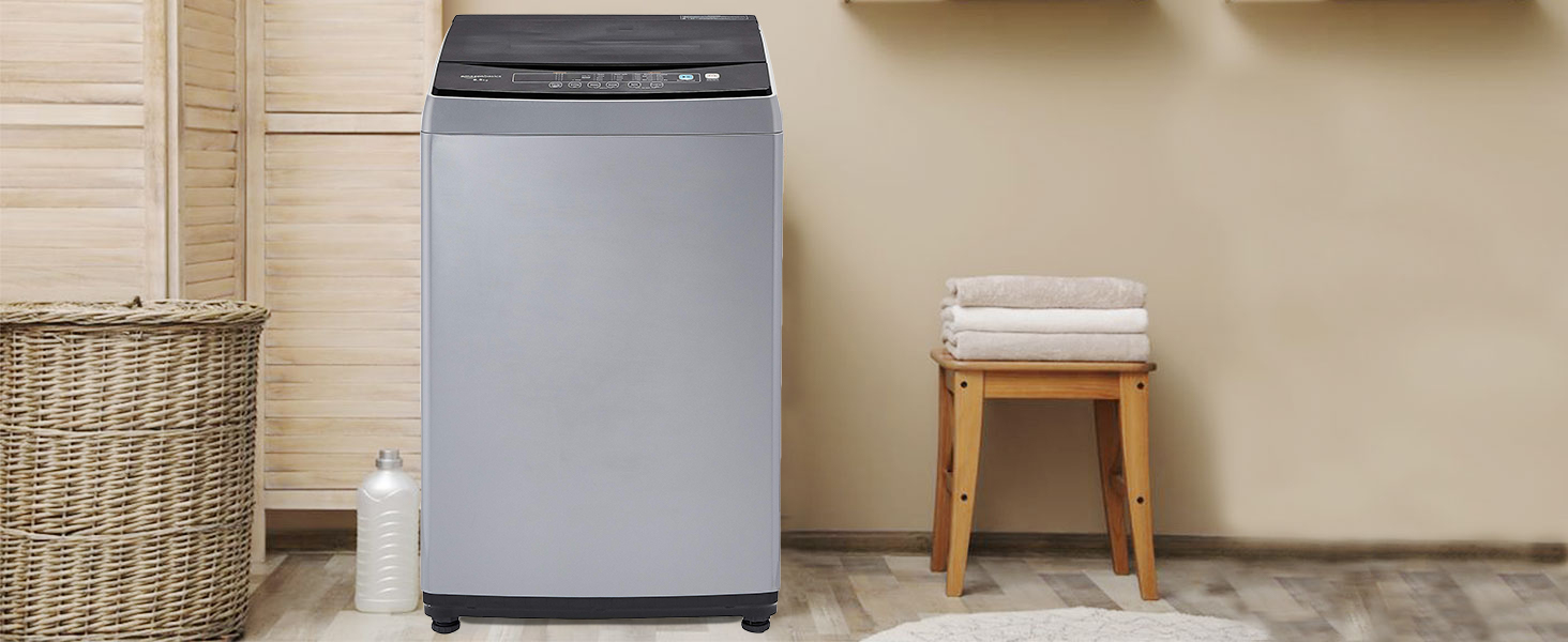 AmazonBasics 8.5 Kg Top Load Washing Machine (Grey/Black, Full Metal