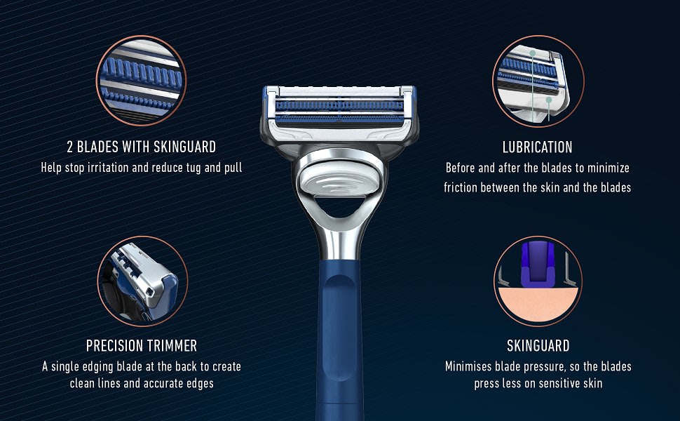 Gillette Neck Razor Blades, 3 Count Health, Household