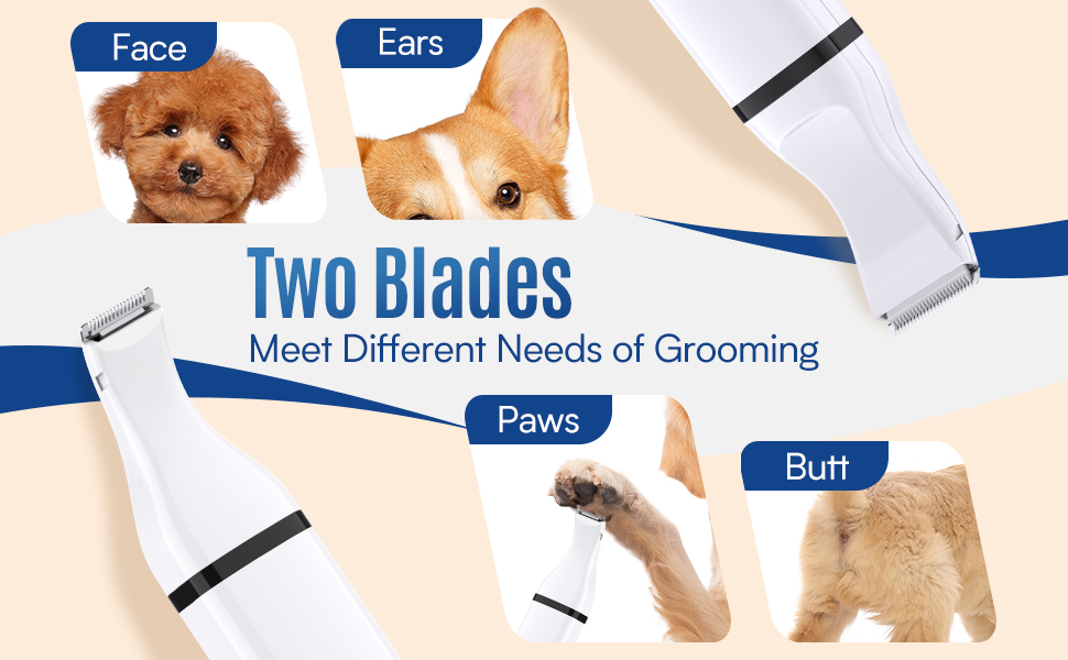 oneisall Dog Clippers with Double Blades,Cordless Small Pet Hair