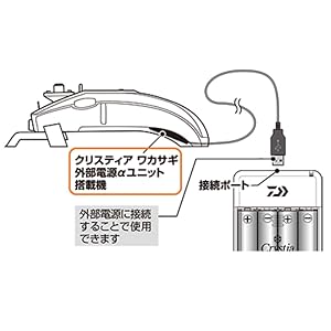 ダイワ(DAIWA)電動リール クリスティア ワカサギ 外部電源αユニットAIR Amazon | ダイワ(DAIWA) ワカサギ用電動リール クリスティア