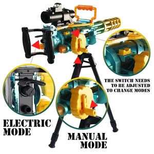 ArtCreativity - Pistola de juguete electrónica para niños, ametralladora de juguete rápida con espuma