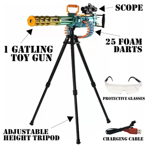 ArtCreativity - Pistola de juguete electrónica para niños, ametralladora de juguete rápida con espuma