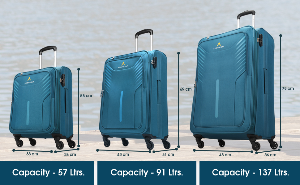 Buy Aristocrat Skyway Cabin Size Soft Luggage (55 cm) Spacious Polyester Trolley with 4 Wheels