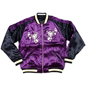 Amazon | [抜刀娘] スカジャン メンズ パープル/ブラック (LL(XL