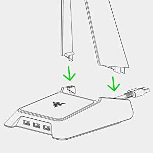Razer Base Station Chroma Mercury, Headset Stand with USB Hub, RGB Chroma Lightning, white
