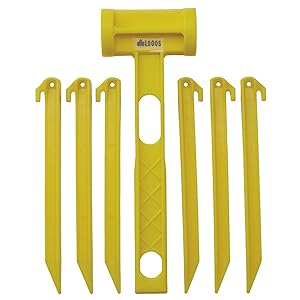 ペグ、ハンマー、ベグバッグ　セット売り ペグハンマー セット ペグ 30cm 10本 収納ケース テント設営