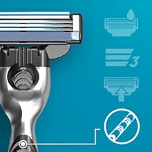 Gillette Mach3 Razor Handle with 2 Blade Refills for Men