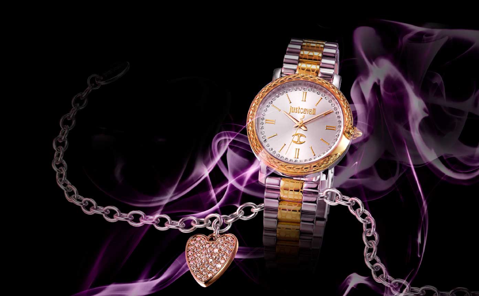 Just Cavalli Women Serpente Reale Quartz Watch With Analog Display And Stainless Steel Bracele