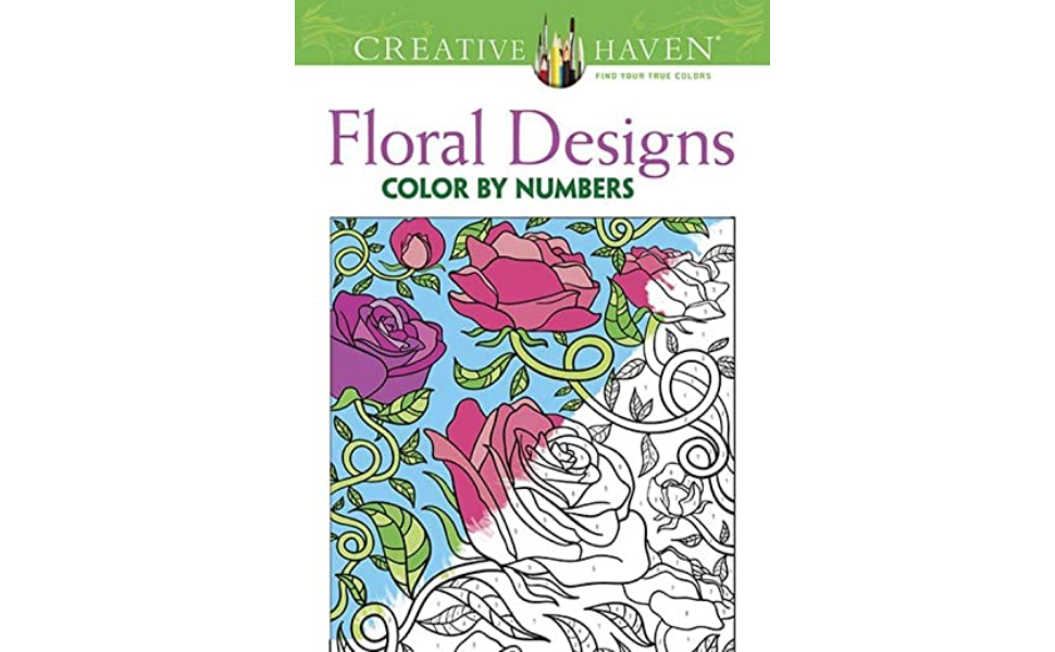 Creative Haven Floral Design Color By Number Coloring Book
