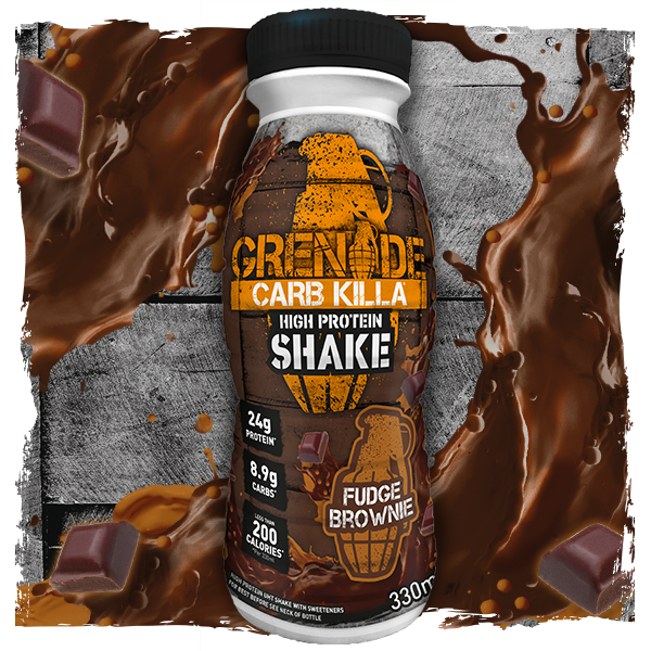 Grenade Carb Killa Fudge Brownie High Protein Shake Bottles, 8 x 330 ml