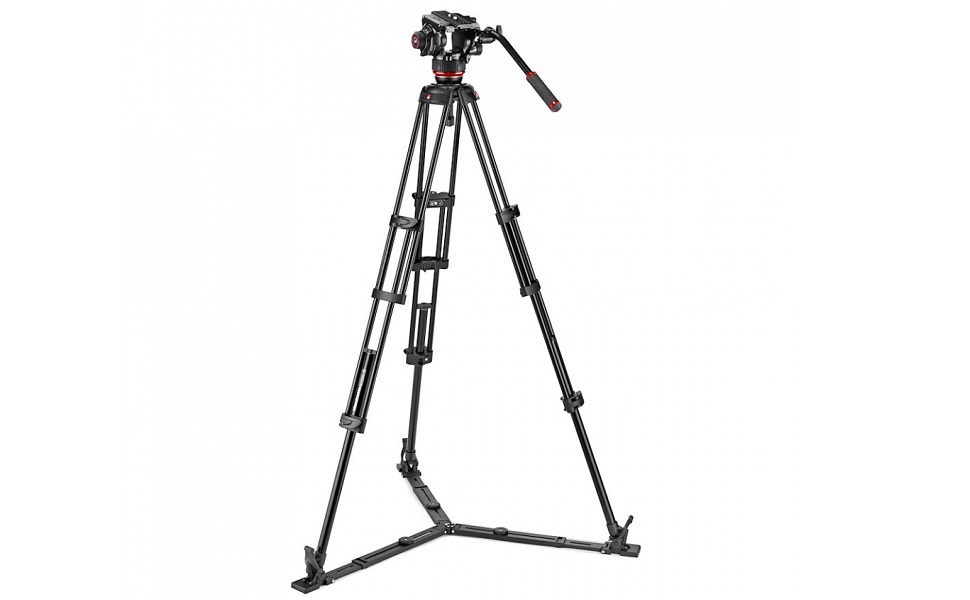Amazon | Manfrotto 504Xビデオ雲台+アルミツイン三脚GS ビデオ