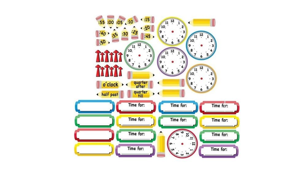Eureka 'Telling Time' Bulletin Board Analog Clock Practice