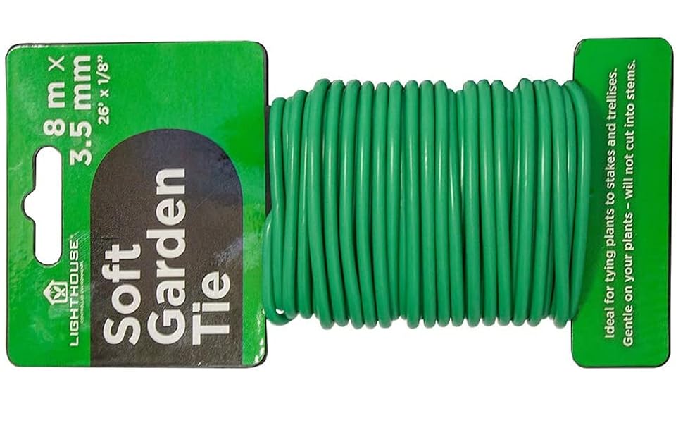 Hydrofarm HGST Soft Tie Garden Ties, Green Garden Border