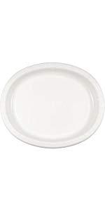 white oval paper plates