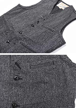 【美品】シュガーケーン SC12795 ブラックコバートワークベスト　XL SUGAR CANE シュガーケーン 9oz. ブラックコバート ワークベスト