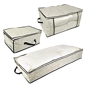 DII Home Organization Soft Storage Nonwoven Closet or Under-The-Bed Zipper Bag Set of 2, Chest Size