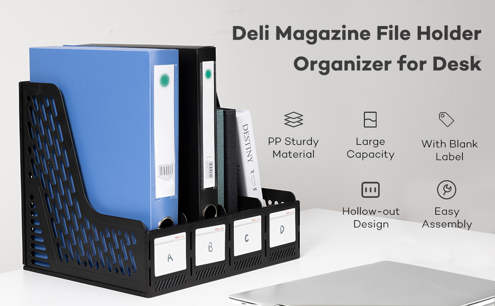 Deli Magazine File Holder, Desk Organizer File Folder for Office Organization and Storage, Sturdy