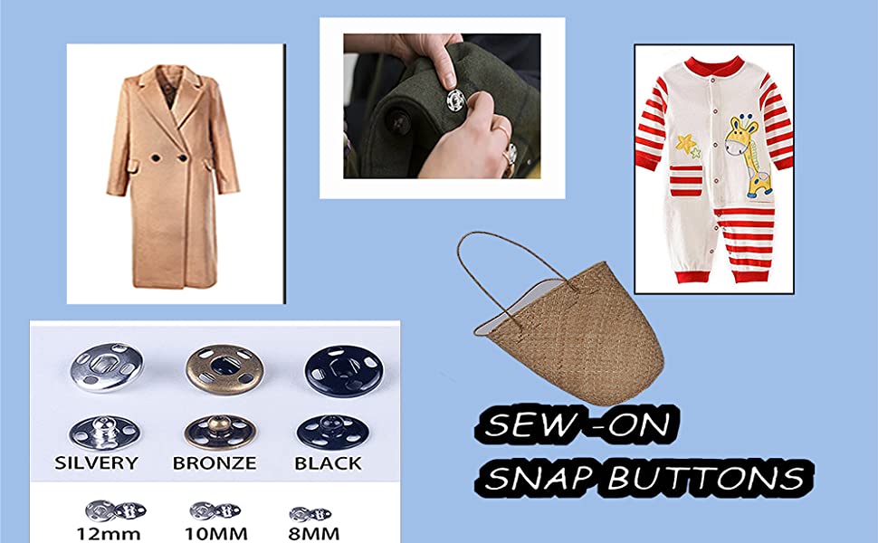 Meikeer 100 Sets Sewon Snap Buttons Brass Snap Fastener Buttons Press