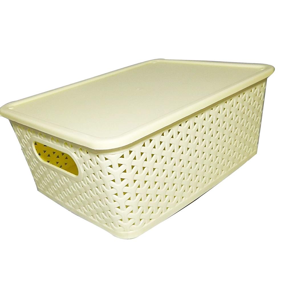Fair Food 3 Piece Plastic Basket with Lid, Ivory Amazon.in Home & Kitchen