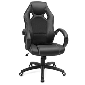 Songmics Office Chair, Gaming Chair, Desk Chair, Computer Chair, Swivel Chair Black Obg56B
