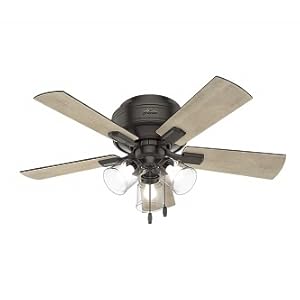 Hunter Indoor Low Profile Ceiling Fan With Pull Chain Control