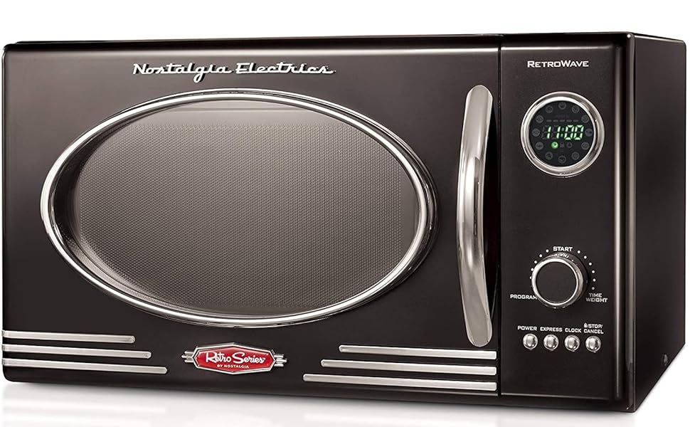 Nostalgia RMO4BK Four à microondes rétro 0,9 m³ 800 W 5 niveaux de