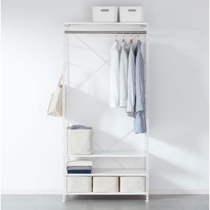 【無印良品】スチールユニットシェルフ　ワードローブ ユニットシェルフ・ワードローブバー | 無印良品