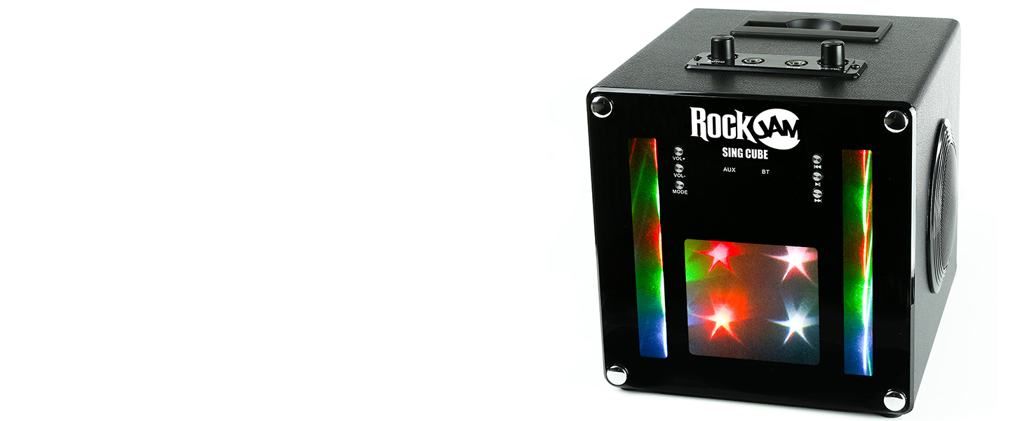 RockJam Singcube 5 Watt Bluetooth Karaoke Machine with Dual Microphones