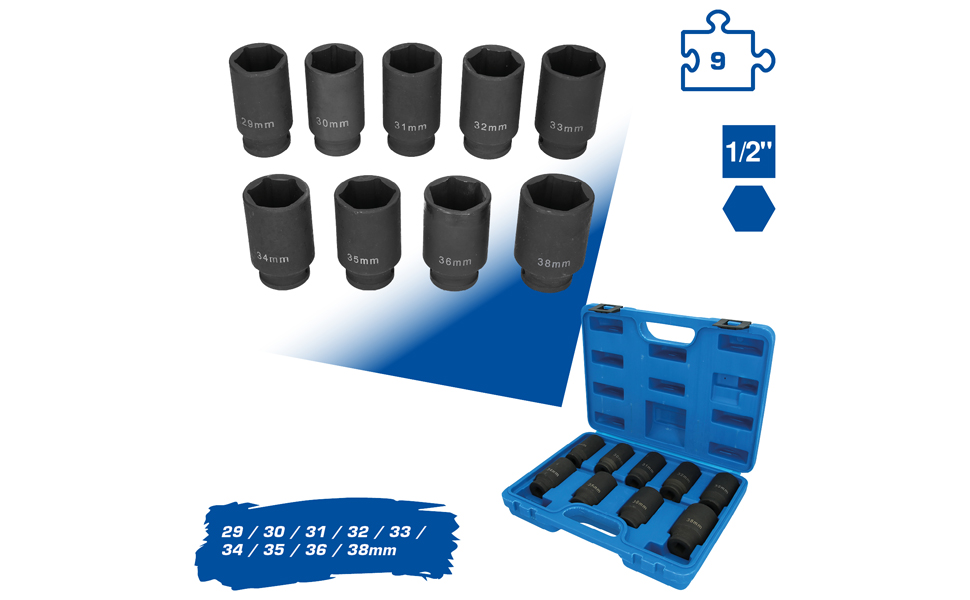 BRILLIANT TOOLS BT671000 Drive Shaft Socket Set 9 Pieces [Powered by KS Tools] Amazon.co.uk