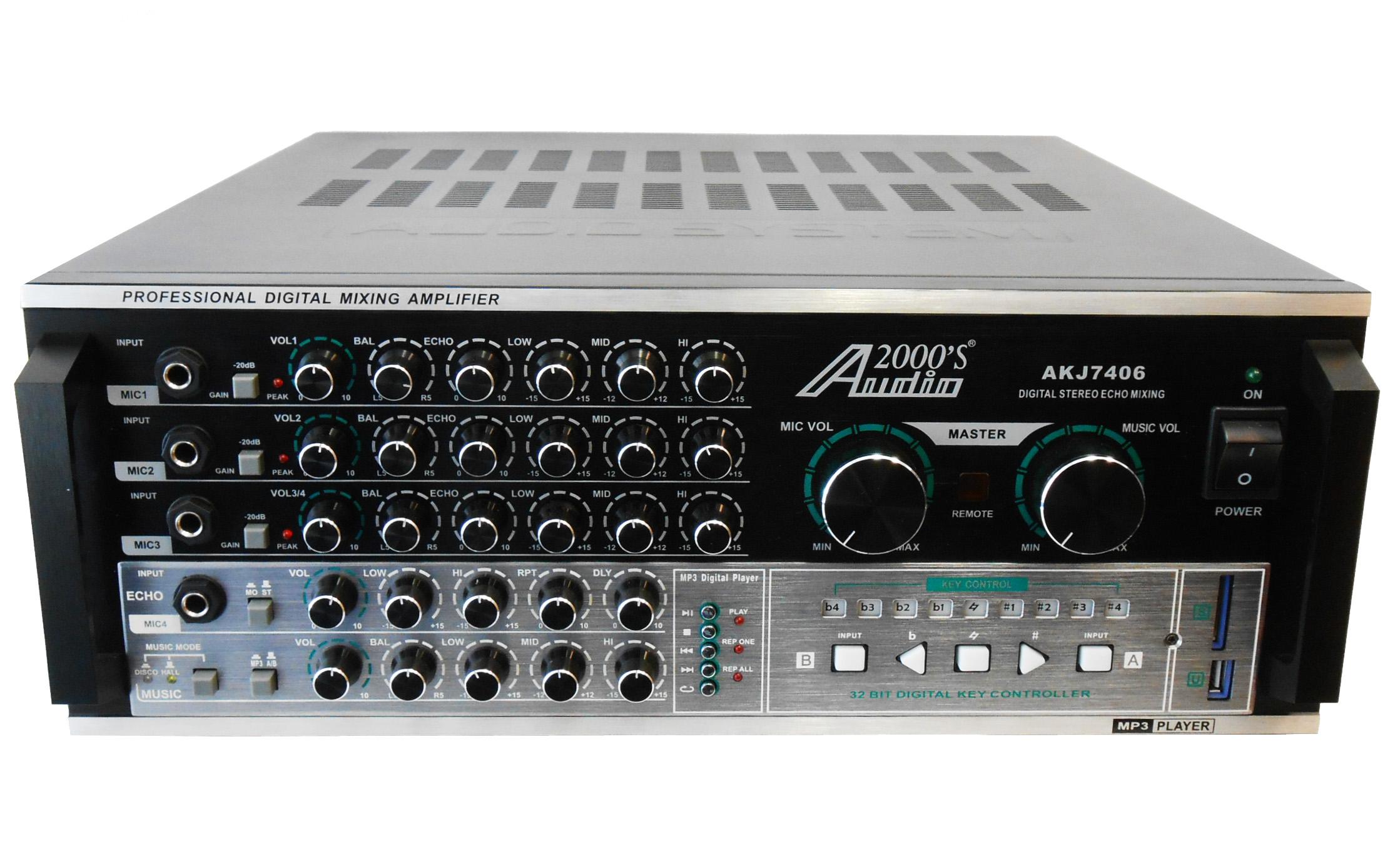 Audio2000'S AKJ7405 Professional Karaoke Mixing Amplifier with Digital