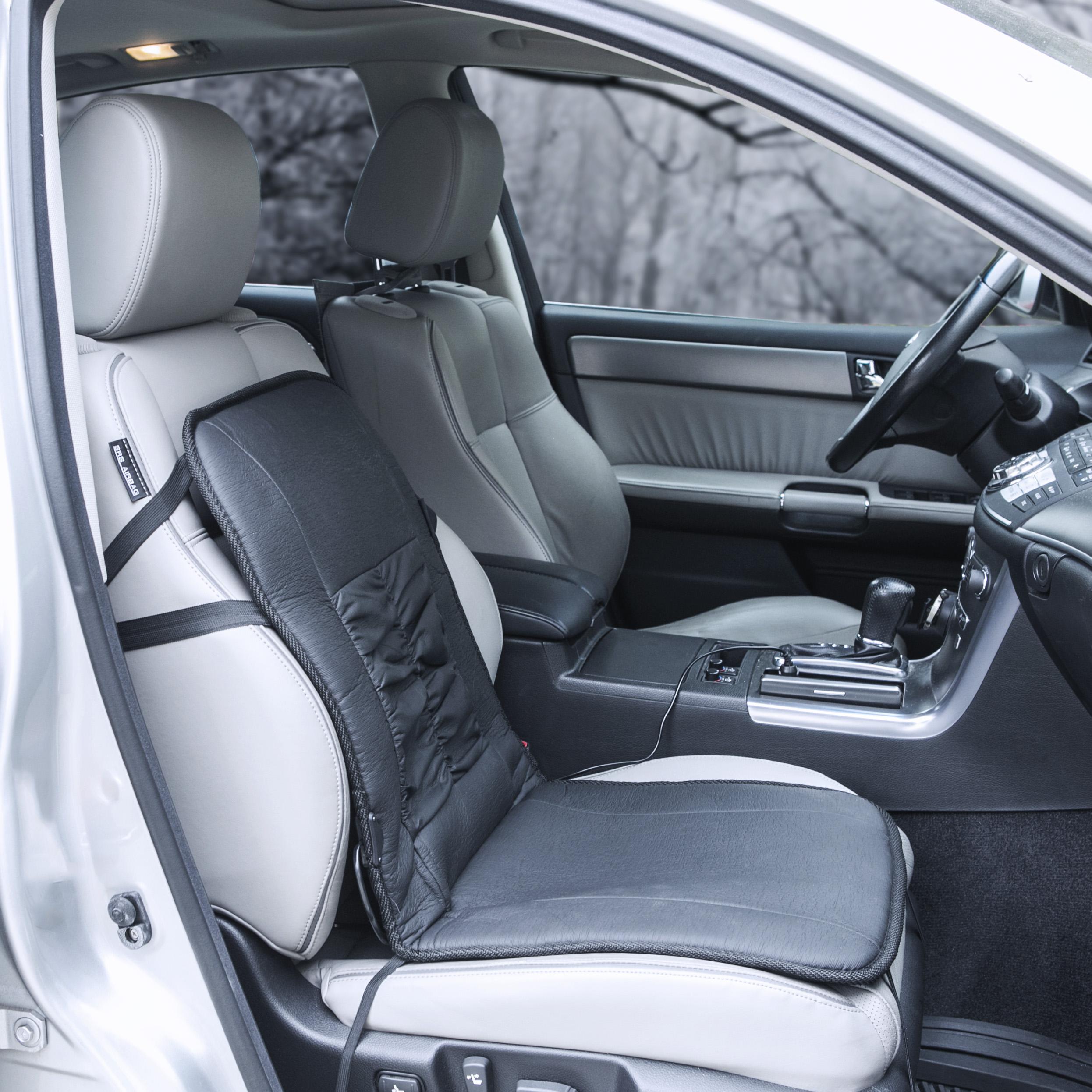 Wagan IN2282 Black 12V Faux Leather Deluxe Heated Seat