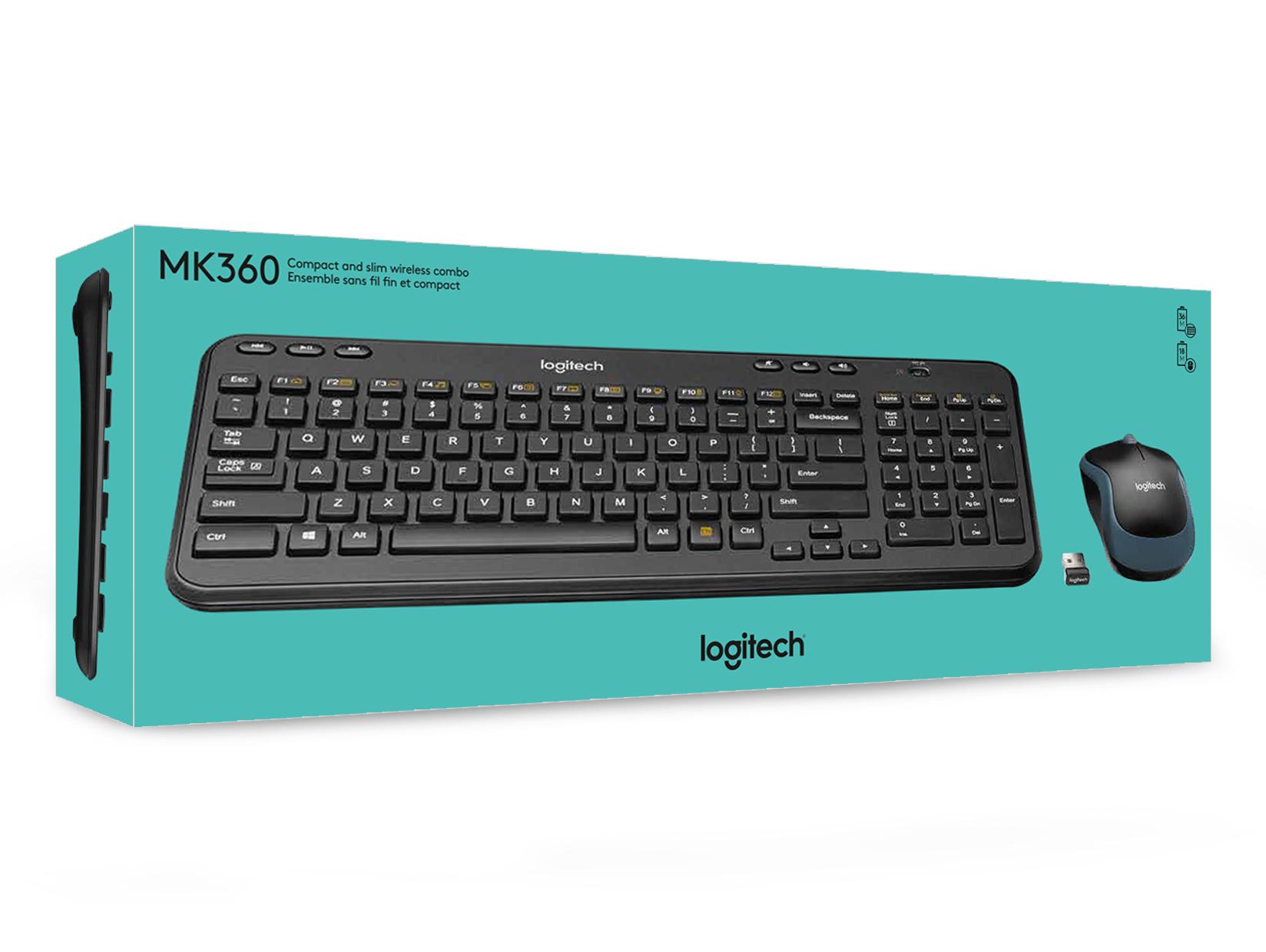 Logitech Wireless Combo MK360 Includes Keyboard with 12