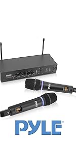 Portable Uhf Wireless Microphone System - Battery Operated Dual Bluetooth Cordless Microphone