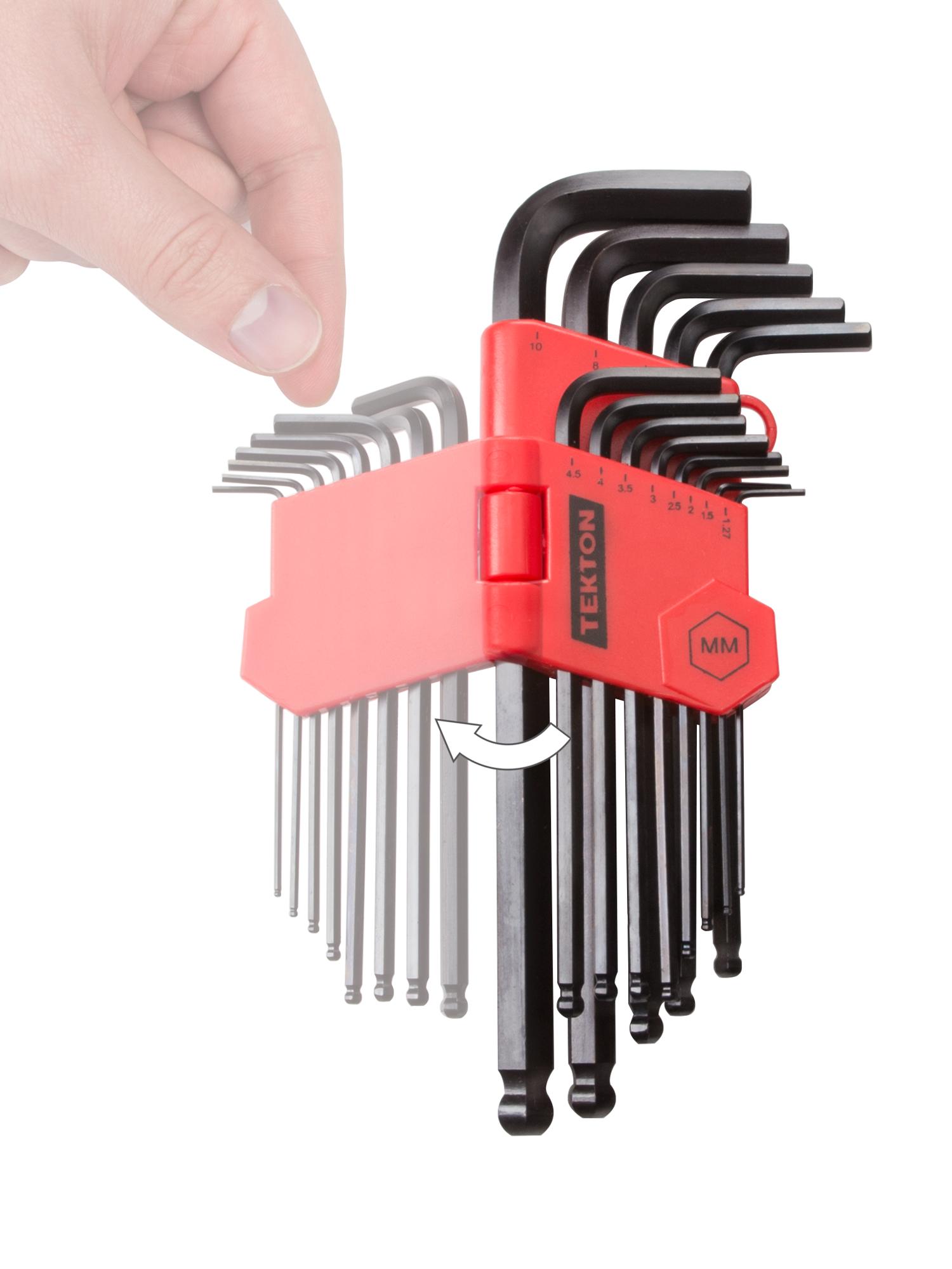 Tekton 25272 Juego de Llaves Allen con Cabeza Esférica de Brazo Largo