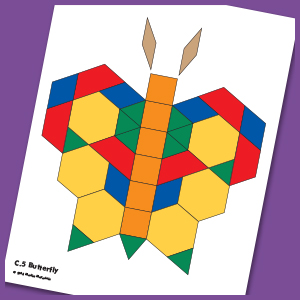 Learning Advantage 8837 Pattern Block Activity Cards (Pack of 20