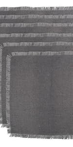 Jute placemats, gray placemats, grey placemats, grey placemat set six 