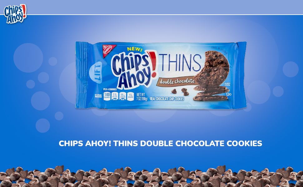 Chips Ahoy!! Thins Double Chocolate Cookies Pouch, 198 g Amazon.in