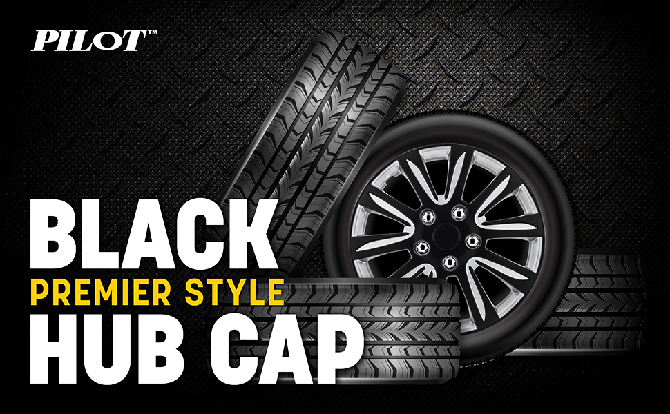 Pilot Automotive WH54616BBS Black 16" Premier Wheel Cover, (Set of 4
