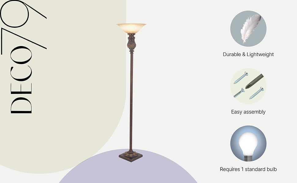 Deco 79 Metal Torchiere, 15