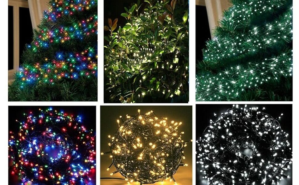 1920 Christmas Tree Cluster Lights Multifunction 8 Light Modes, Timer