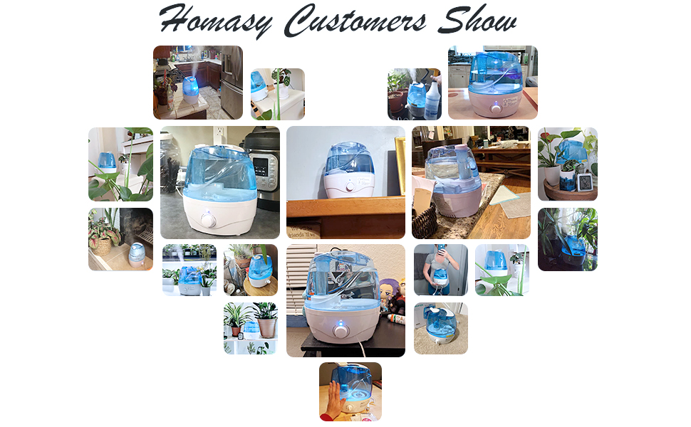 Homasy Cool Mist Humidifiers, 28dB WhisperQuiet Humidifiers for