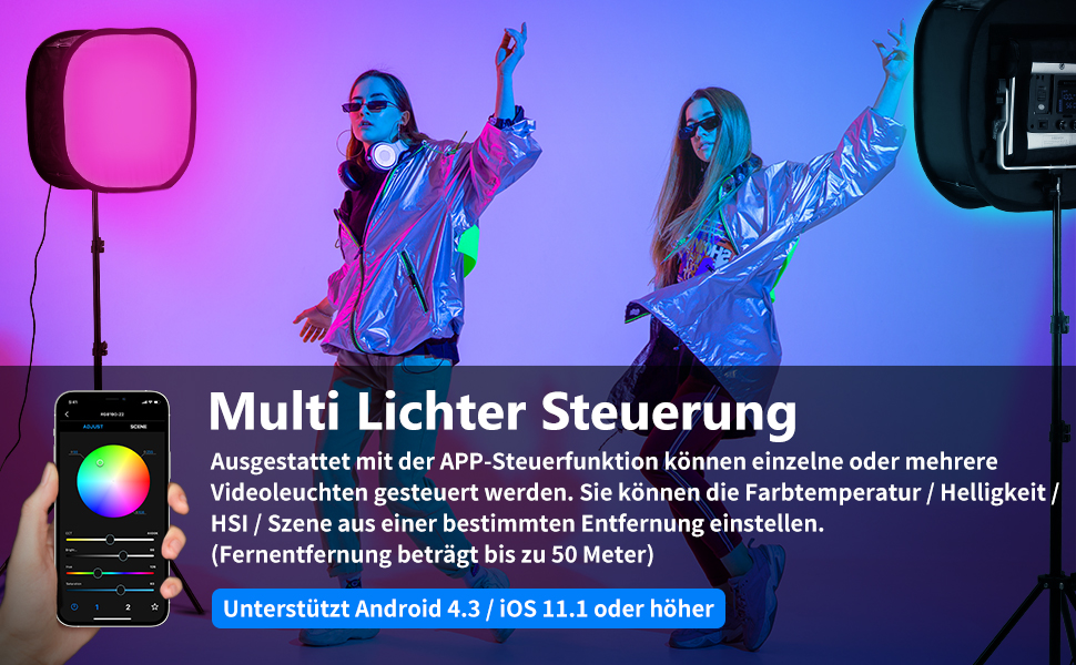 Neewer Zestaw 2 szt. 530 PRO RGB LED oświetlenie wideo ze