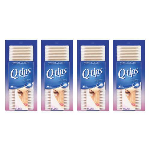 Qtips Cotton Swabs, 500 ct (pack of 4) Beauty