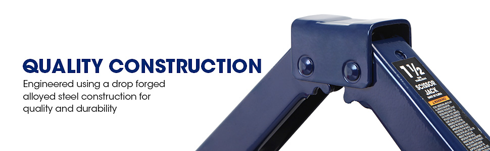 Torin TCE Steel Scissor Lift Jack Car Kit, 1.5 Ton (3,000 lb) Capacity, Blue