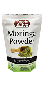 Organic, Plant-Based Moringa Powder - Great for tea - Foods Alive