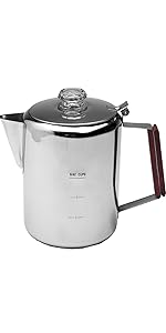 9 cup coffee pot stainless steel percolator outdoors camping