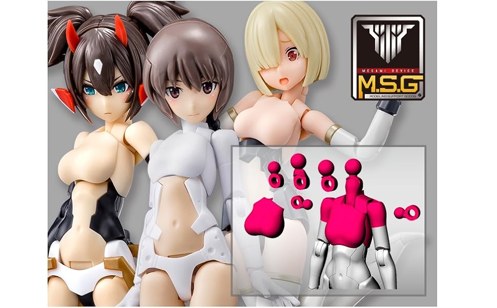 メガミデバイス　バストパーツ　メガミの柔乳4個セット Amazon | メガミデバイスM.S.G 01 トップスセット スキンカラーB
